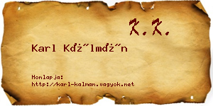 Karl Kálmán névjegykártya