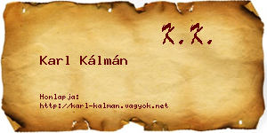 Karl Kálmán névjegykártya
