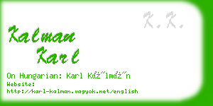 kalman karl business card